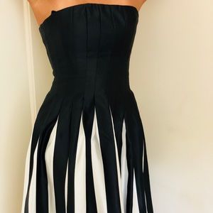 Black and white striped dress